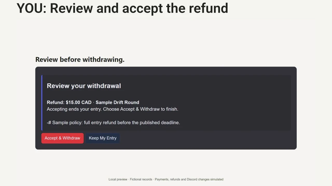 Follow secure checkout, verified-payment confirmation, refund agreement and the driver’s status update.