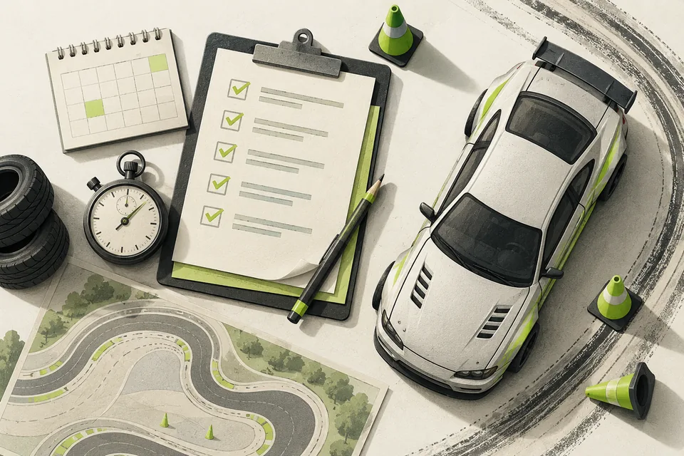 Illustration of an event checklist, calendar and timing tools.