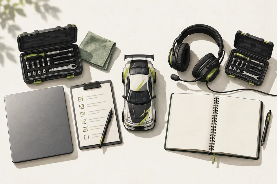 Illustration of self-install tools beside a headset for guided setup.